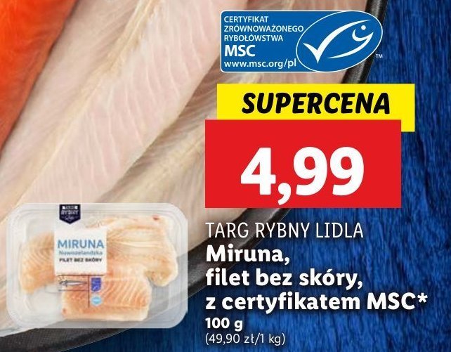 Miruna filet bez skóry Rybny targ lidla promocja