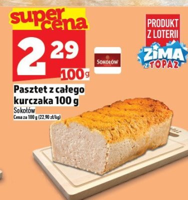 Pasztet z całego kurczaka Sokołów 100 g promocja w TOPAZ