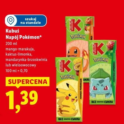 Napój Pokémon kaktus-limonka promocja w Lidl