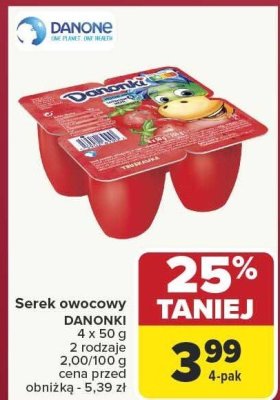 Serek owocowy DANONKI promocja w Carrefour