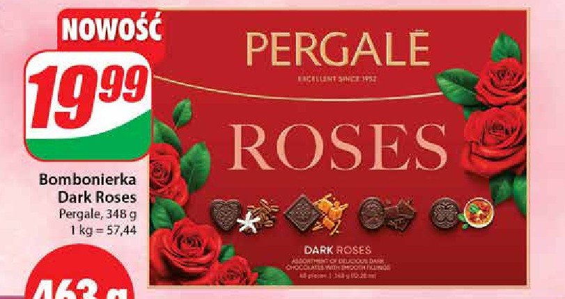 Bombonierka roses Pergale promocja