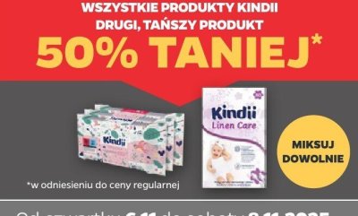 Produkty Kindii (różne rodzaje) drugi, tańszy produkt 50% TANIEJ promocja w Netto