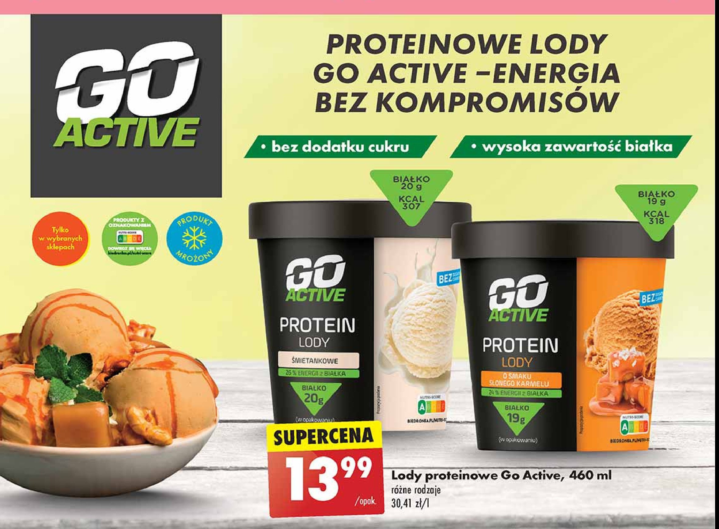 Lody proteinowe śmietankowe Go active promocja