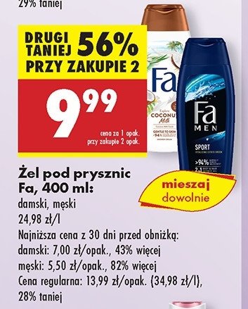 Żel pod prysznic z mleczkiem kokosowym promocja w Biedronka