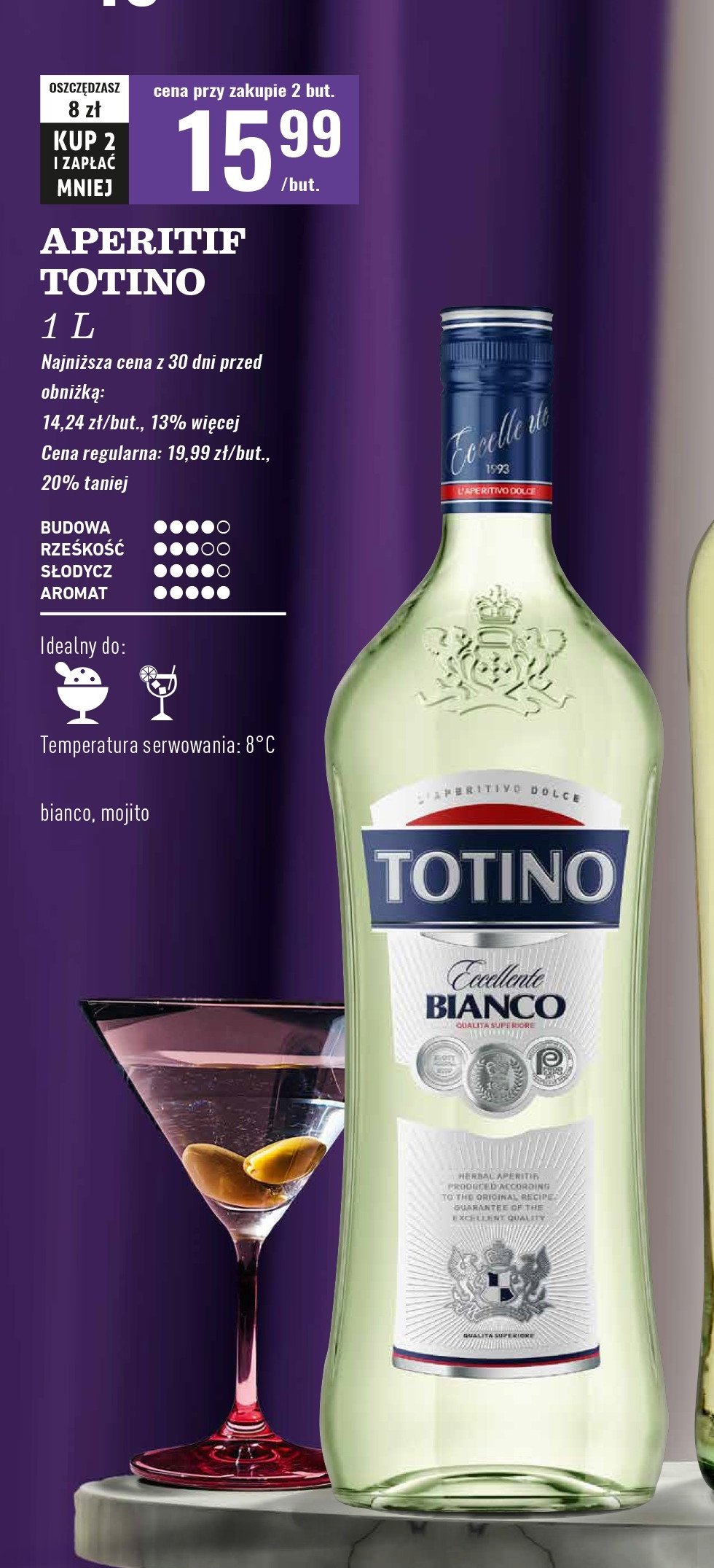 Vermouth TOTINO BIANCO promocja