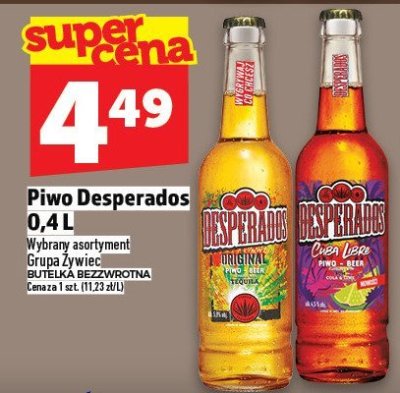 Piwo Desperados 0,4 L - różne rodzaje promocja w TOPAZ