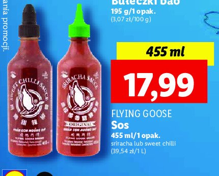 Sos sriracha pikantny chili Flying goose promocja