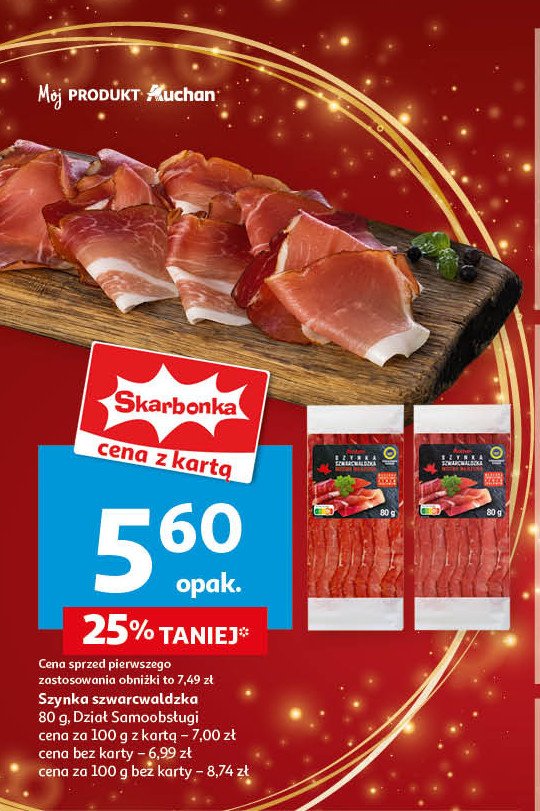 Szynka szwarcwaldzka Auchan różnorodne (logo czerwone) promocja w Auchan