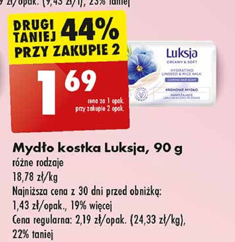 Mydło linen & rice milk Luksja creamy & soft promocja