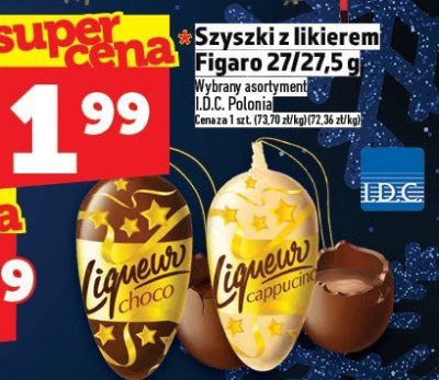 Szyszki z likierem Figaro 27/27,5 g promocja w TOPAZ