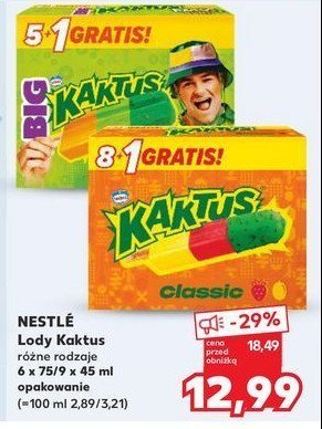 Lody cytrynowo-truskawkowe Nestle kaktus promocja w Kaufland