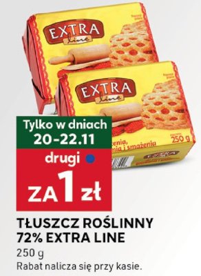 Tłuszcz roślinny 72% Extra Line promocja w Stokrotka