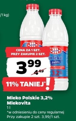 Mleko Polskie 3,2% Mlekovita promocja w Netto