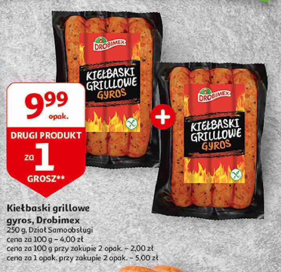 Kie艂baski grillowe gyros Drobimex promocja