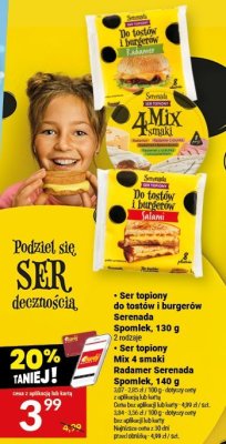 Ser topiony do tostów i burgerów Serenada Spomlek, 130 g promocja w Twój Market