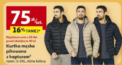 Kurtka męska pikowana z kapturem promocja w Auchan