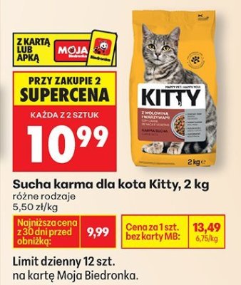 Sucha karma dla kota 2 kg różne rodzaje promocja w Biedronka