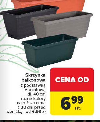 Skrzynka balkonowa z podstawką 40 cm promocja w Carrefour