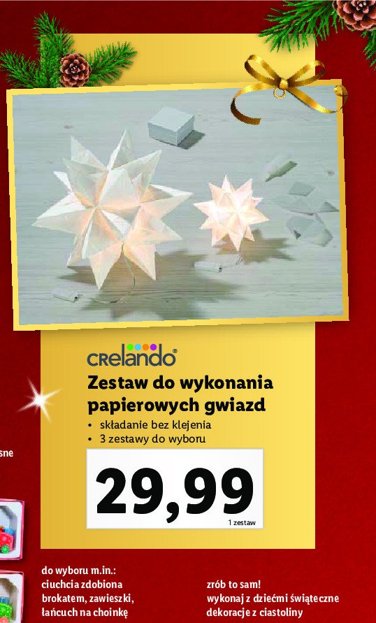 Zestaw do wykonania papierowych gwiazd Crelando promocja