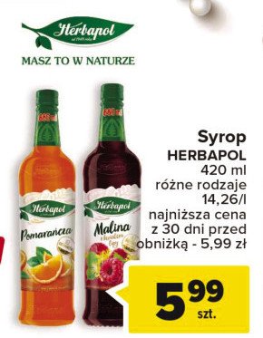 Syrop malina z lipą Herbapol promocja
