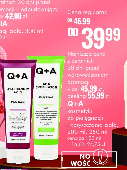 Peeling aha exfoliator Q+A LONDON promocja