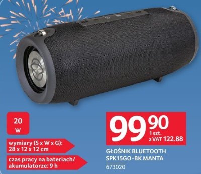 Głośnik Bluetooth SPK15GO-BK Manta promocja w Selgros
