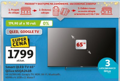 Smart QLED TV 65" Qilive 65QA241B promocja w Auchan