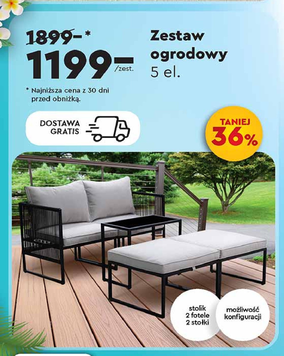 Zestaw mebli ogrodowych promocja