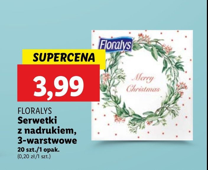 Serwetki 33 x 33 cm Floralys promocja w Lidl