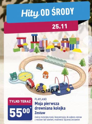 Zestaw drewniany kolej szynowa Playland promocja