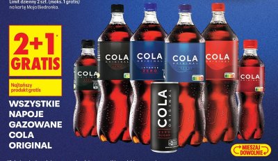 Napój gazowany wszystkie rodzaje 2+1 GRATIS promocja w Biedronka