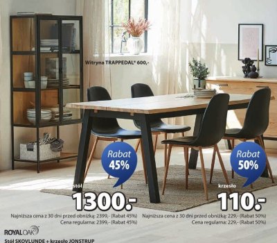 Stół SKOVLUNDE + krzesło JONSTRUP promocja w Jysk