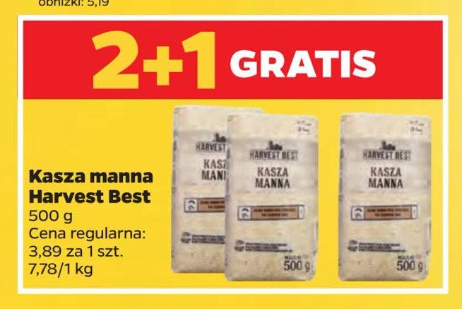 Kasza manna Harvest best promocja