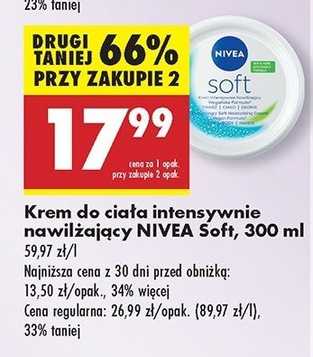 Krem do twarzy i ciała intensywnie nawilżający Nivea soft promocja