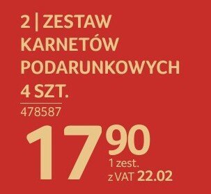 Zestaw karnetów podarunkowych 4 szt. promocja w Selgros