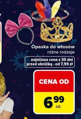 Opaska do włosów różne rodzaje promocja w Carrefour