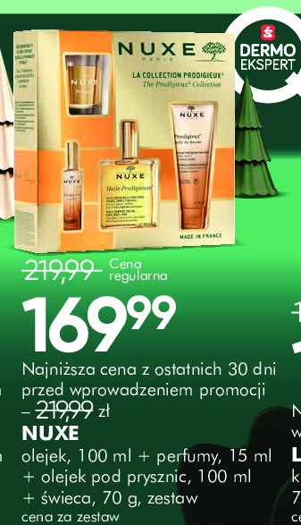 Zestaw w pudełku huile prodigieuse florale: olejek 100 ml + olejek pod prysznic 100 ml + perfumy 15 ml + świeca 70 g Nuxe zestaw promocja