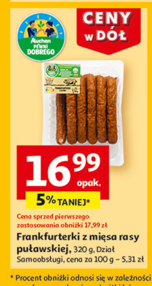 Frankfurterki Auchan pewni dobrego promocja w Auchan