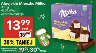 Alpejskie Mleczko Milka promocja w Delikatesy Centrum