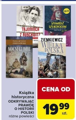 Książka historyczna ODKRYWAJĄC DZIEJE POLSKI różne powieści promocja w Carrefour