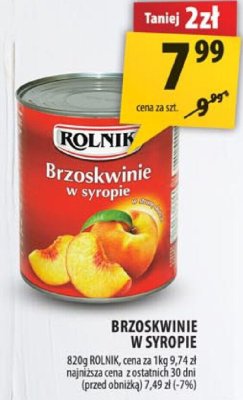 Brzoskwinie w syropie Rolnik promocja w Arhelan