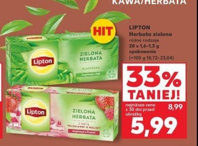 Herbata classic Lipton green tea promocja