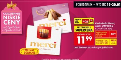 Czekoladki Merci 210/250g promocja w Biedronka