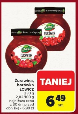 Żurawina Łowicz promocja w Carrefour Market