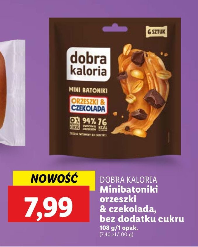 Mini batoniki czekolada i orzeszki Dobra kaloria promocja