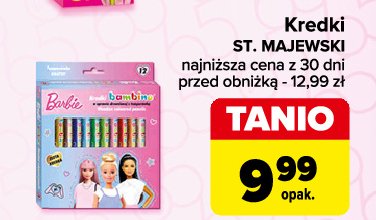 Kredki 12 kolorów barbie Bambino st.majewski promocja w Carrefour