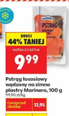 Pstrąg łososiowy wędzony na zimno plastry Marinero, 100 g promocja w Biedronka