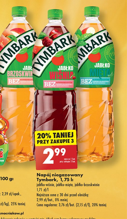 Napój wiśnia-jabłko Tymbark promocja