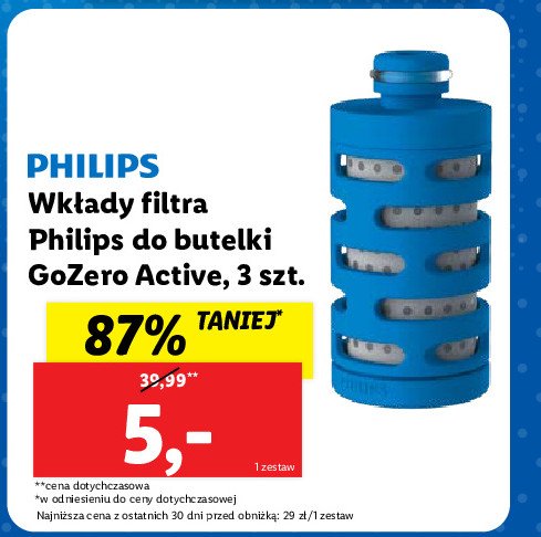 Wkłady do filtra go zero active Philips promocja