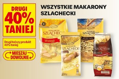 Wszystkie makarony Szlachecki drugi -40% promocja w Biedronka